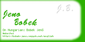 jeno bobek business card